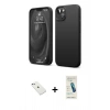 MARSİLYAN™- iPhone 14 Kılıf Kozmos Yansıma Özel Seri - Şeffaf Pasifik Cam Ekran Koruyucu + Diamond Kamera Lens - SABE