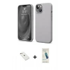 MARSİLYAN™- iPhone 14 Kılıf Kozmos Yansıma Özel Seri - Şeffaf Pasifik Cam Ekran Koruyucu + Diamond Kamera Lens - PE