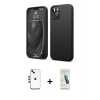 MARSİLYAN™- iPhone 14 Kılıf Kozmos Yansıma Özel Seri - Şeffaf Pasifik Cam Ekran Koruyucu + Shine Kamera Lens - GD