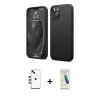 MARSİLYAN™- iPhone 14 Kılıf Kozmos Yansıma Özel Seri - Şeffaf Pasifik Cam Ekran Koruyucu + Shine Kamera Lens - KI