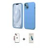 MARSİLYAN™- iPhone 14 Kılıf Kozmos Yansıma Özel Seri - Şeffaf Pasifik Cam Ekran Koruyucu + Shine Kamera Lens - KI