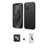 MARSİLYAN™- iPhone 14 Kılıf Kozmos Yansıma Özel Seri - Şeffaf Pasifik Cam Ekran Koruyucu + PVD Metal Kamera Lens - PE