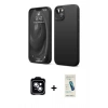 MARSİLYAN™- iPhone 14 Kılıf Kozmos Yansıma Özel Seri - Şeffaf Pasifik Cam Ekran Koruyucu + PVD Metal Kamera Lens - MI