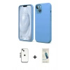 MARSİLYAN™- iPhone 14 Kılıf Kozmos Yansıma Özel Seri - Şeffaf Pasifik Cam Ekran Koruyucu + Shine Kamera Lens - GS