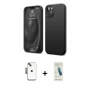 MARSİLYAN™- iPhone 14 Kılıf Kozmos Yansıma Özel Seri - Şeffaf Pasifik Cam Ekran Koruyucu + Shine Kamera Lens - SH
