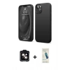 MARSİLYAN™- iPhone 14 Kılıf Kozmos Yansıma Özel Seri - Şeffaf Pasifik Cam Ekran Koruyucu + PVD Metal Kamera Lens - TU