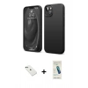 MARSİLYAN™- iPhone 14 Kılıf Kozmos Yansıma Özel Seri - Şeffaf Pasifik Cam Ekran Koruyucu + Diamond Kamera Lens - YL
