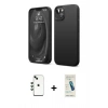MARSİLYAN™- iPhone 14 Kılıf Kozmos Yansıma Özel Seri - Şeffaf Pasifik Cam Ekran Koruyucu + Shine Kamera Lens - YL