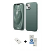 MARSİLYAN™- iPhone 14 Kılıf Kozmos Yansıma Özel Seri - Şeffaf Royal Nano Ekran Koruyucu + Diamond Kamera Lens - PE