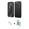 MARSİLYAN™- iPhone 14 Kılıf Kozmos Yansıma Özel Seri - Şeffaf Royal Nano Ekran Koruyucu + Diamond Kamera Lens - YL