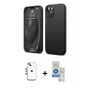 MARSİLYAN™- iPhone 14 Kılıf Kozmos Yansıma Özel Seri - Şeffaf Royal Nano Ekran Koruyucu + Shine Kamera Lens - GI