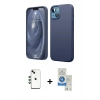MARSİLYAN™- iPhone 14 Kılıf Kozmos Yansıma Özel Seri - Şeffaf Royal Nano Ekran Koruyucu + Shine Kamera Lens - YL