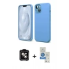 MARSİLYAN™- iPhone 14 Kılıf Kozmos Yansıma Özel Seri - Şeffaf Royal Nano Ekran Koruyucu + PVD Metal Kamera Lens - TU