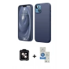 MARSİLYAN™- iPhone 14 Kılıf Kozmos Yansıma Özel Seri - Şeffaf Royal Nano Ekran Koruyucu + PVD Metal Kamera Lens - TU