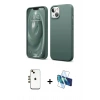 MARSİLYAN™- iPhone 14 Kılıf Kozmos Yansıma Özel Seri - Siyah 3D Antistatik Cam Ekran Koruyucu + Shine Kamera Lens - GD
