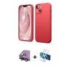 MARSİLYAN™- iPhone 14 Kılıf Kozmos Yansıma Özel Seri - Siyah 3D Antistatik Cam Ekran Koruyucu + Raze Metal Kamera Lens - SH