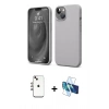 MARSİLYAN™- iPhone 14 Kılıf Kozmos Yansıma Özel Seri - Siyah 3D Antistatik Cam Ekran Koruyucu + Shine Kamera Lens - GI