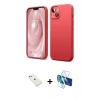 MARSİLYAN™- iPhone 14 Kılıf Kozmos Yansıma Özel Seri - Siyah 3D Antistatik Cam Ekran Koruyucu + Diamond Kamera Lens - SABE
