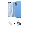 MARSİLYAN™- iPhone 14 Kılıf Kozmos Yansıma Özel Seri - Siyah 3D Antistatik Cam Ekran Koruyucu + Diamond Kamera Lens - YL