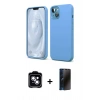 MARSİLYAN™- iPhone 14 Kılıf Kozmos Yansıma Özel Seri - Siyah 3D Antistatik Hayalet Cam Ekran Koruyucu + PVD Metal Kamera Lens - MI