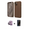 MARSİLYAN™- iPhone 14 Kılıf Kozmos Yansıma Özel Seri - Siyah 3D Antistatik Hayalet Cam Ekran Koruyucu + Raze Metal Kamera Lens - MR