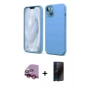 MARSİLYAN™- iPhone 14 Kılıf Kozmos Yansıma Özel Seri - Siyah 3D Antistatik Hayalet Cam Ekran Koruyucu + Raze Metal Kamera Lens - KI