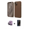 MARSİLYAN™- iPhone 14 Kılıf Kozmos Yansıma Özel Seri - Siyah 3D Antistatik Hayalet Cam Ekran Koruyucu + Raze Metal Kamera Lens - SH