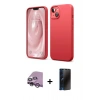 MARSİLYAN™- iPhone 14 Kılıf Kozmos Yansıma Özel Seri - Siyah 3D Antistatik Hayalet Cam Ekran Koruyucu + Raze Metal Kamera Lens - MR