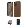 MARSİLYAN™- iPhone 14 Kılıf Kozmos Yansıma Özel Seri - Siyah 3D Antistatik Hayalet Cam Ekran Koruyucu + Raze Metal Kamera Lens - KI