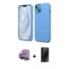 MARSİLYAN™- iPhone 14 Kılıf Kozmos Yansıma Özel Seri - Siyah 3D Antistatik Hayalet Cam Ekran Koruyucu + Raze Metal Kamera Lens - SH