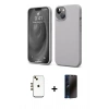 MARSİLYAN™- iPhone 14 Kılıf Kozmos Yansıma Özel Seri - Siyah 3D Antistatik Hayalet Cam Ekran Koruyucu + Shine Kamera Lens - GD