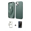 MARSİLYAN™- iPhone 14 Kılıf Kozmos Yansıma Özel Seri - Siyah 3D Antistatik Hayalet Cam Ekran Koruyucu + Shine Kamera Lens - GD