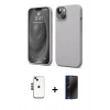 MARSİLYAN™- iPhone 14 Kılıf Kozmos Yansıma Özel Seri - Siyah 3D Antistatik Hayalet Cam Ekran Koruyucu + Shine Kamera Lens - SH