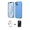 MARSİLYAN™- iPhone 14 Kılıf Kozmos Yansıma Özel Seri - Siyah 3D Antistatik Hayalet Cam Ekran Koruyucu + Shine Kamera Lens - GD