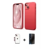 MARSİLYAN™- iPhone 14 Kılıf Kozmos Yansıma Özel Seri - Siyah 3D Antistatik Hayalet Cam Ekran Koruyucu + Shine Kamera Lens - KI