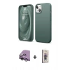 MARSİLYAN™- iPhone 14 Kılıf Kozmos Yansıma Özel Seri - Siyah Bilvis 3D Cam Ekran Koruyucu + Raze Metal Kamera Lens - GS