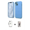 MARSİLYAN™- iPhone 14 Kılıf Kozmos Yansıma Özel Seri - Siyah Bilvis 3D Cam Ekran Koruyucu + Shine Kamera Lens - GS