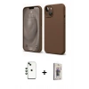 MARSİLYAN™- iPhone 14 Kılıf Kozmos Yansıma Özel Seri - Siyah Bilvis 3D Cam Ekran Koruyucu + Shine Kamera Lens - YL