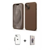 MARSİLYAN™- iPhone 14 Kılıf Kozmos Yansıma Özel Seri - Siyah Bilvis 3D Cam Ekran Koruyucu + Shine Kamera Lens - GS
