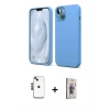 MARSİLYAN™- iPhone 14 Kılıf Kozmos Yansıma Özel Seri - Siyah Bilvis 3D Cam Ekran Koruyucu + Shine Kamera Lens - SH