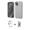 MARSİLYAN™- iPhone 14 Kılıf Kozmos Yansıma Özel Seri - Siyah Bilvis 3D Cam Ekran Koruyucu + Shine Kamera Lens - SH