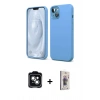 MARSİLYAN™- iPhone 14 Kılıf Kozmos Yansıma Özel Seri - Siyah Bilvis 3D Cam Ekran Koruyucu + PVD Metal Kamera Lens - YL