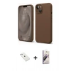 MARSİLYAN™- iPhone 14 Kılıf Kozmos Yansıma Özel Seri - Siyah Bilvis 3D Mat Cam Ekran Koruyucu + Diamond Kamera Lens - SABE