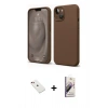 MARSİLYAN™- iPhone 14 Kılıf Kozmos Yansıma Özel Seri - Siyah Bilvis 3D Mat Cam Ekran Koruyucu + Diamond Kamera Lens - KI