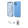 MARSİLYAN™- iPhone 14 Kılıf Kozmos Yansıma Özel Seri - Siyah Bilvis 3D Mat Cam Ekran Koruyucu + Diamond Kamera Lens - SABE