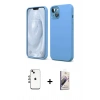 MARSİLYAN™- iPhone 14 Kılıf Kozmos Yansıma Özel Seri - Siyah Bilvis 3D Mat Cam Ekran Koruyucu + Shine Kamera Lens - GI
