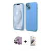 MARSİLYAN™- iPhone 14 Kılıf Kozmos Yansıma Özel Seri - Siyah Bilvis 3D Mat Cam Ekran Koruyucu + Mor Raze Metal Kamera Lens