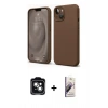 MARSİLYAN™- iPhone 14 Kılıf Kozmos Yansıma Özel Seri - Siyah Bilvis 3D Mat Cam Ekran Koruyucu + PVD Metal Kamera Lens - YL