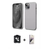 MARSİLYAN™- iPhone 14 Kılıf Kozmos Yansıma Özel Seri - Siyah Bilvis 3D Mat Cam Ekran Koruyucu + PVD Metal Kamera Lens - YL