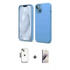 MARSİLYAN™- iPhone 14 Kılıf Kozmos Yansıma Özel Seri - Siyah Bilvis 3D Mat Cam Ekran Koruyucu + Shine Kamera Lens - SH